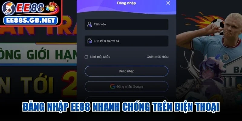 Đăng nhập EE88 nhanh chóng trên điện thoại