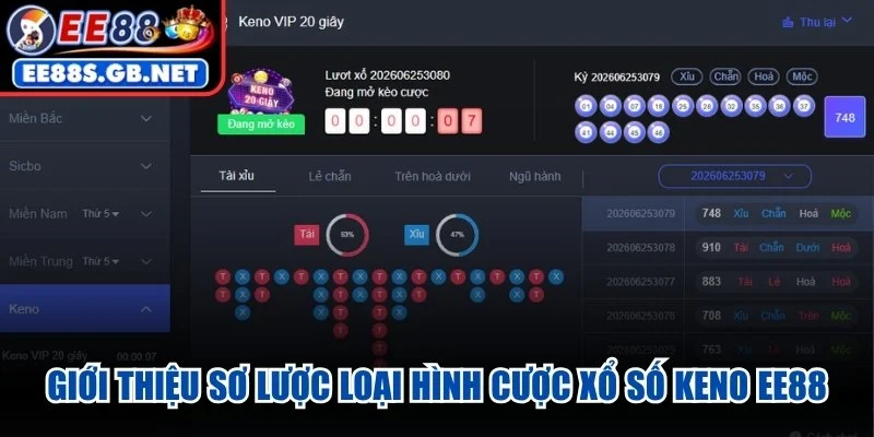 Giới thiệu sơ lược loại hình cược xổ số Keno EE88