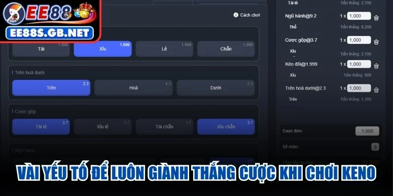 Một vài yếu tố để luôn giành thắng cược khi chơi Keno