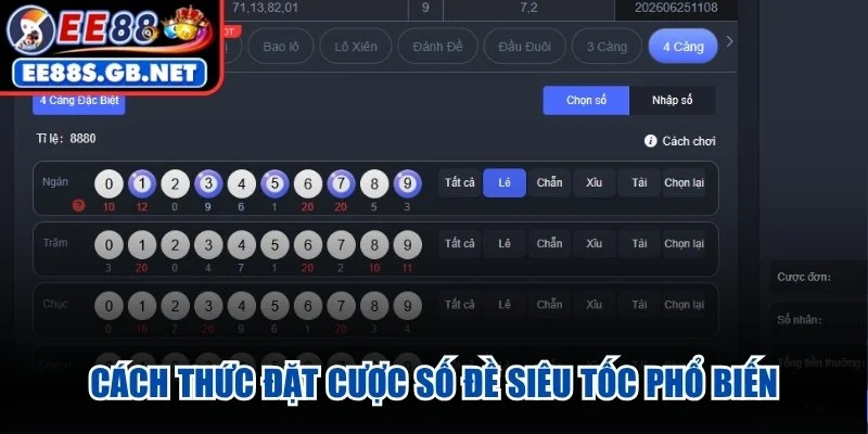 Cách thức đặt cược số đề siêu tốc phổ biến