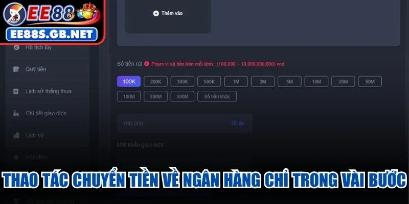 Thao tác chuyển tiền về ngân hàng chỉ trong vài bước